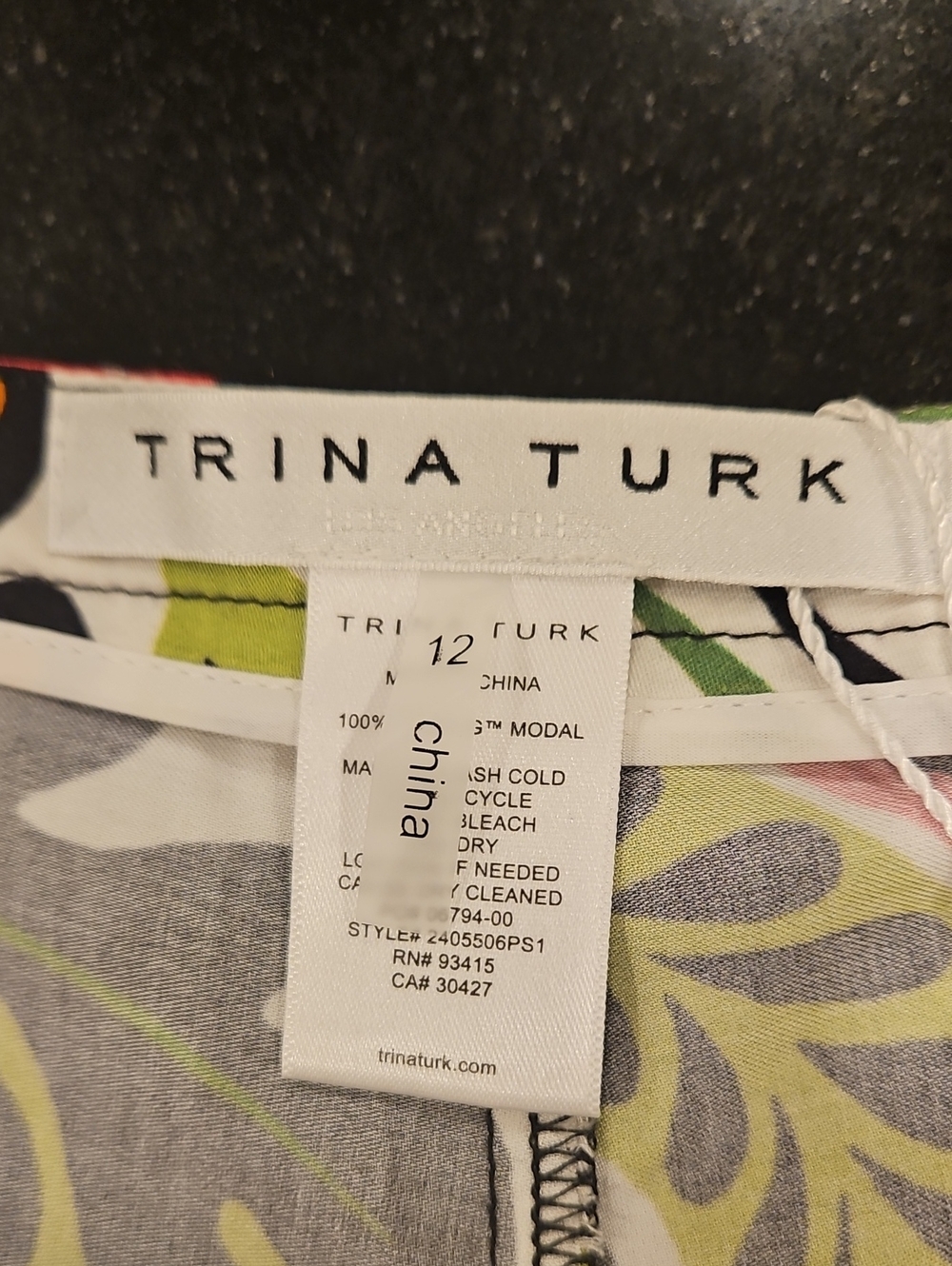 💕TRINA TURK💕 Tavia Wide-Leg Pant ~ Tiki Multi-Color Festival Boho Print 12 NWT - Picture 12 of 14